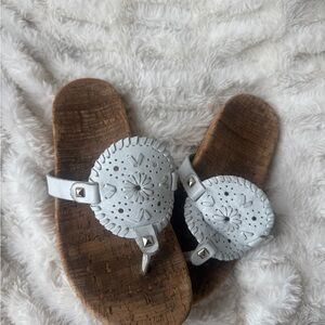 White Sandals with Cork Sole Size 8